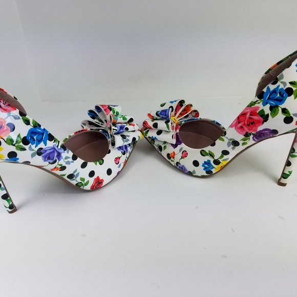 Betsey Johnson Women's Prince Pump - Glitter D'Orsay Pointed Toe Heels With Layered Bow (Fall 2022 Collection)
